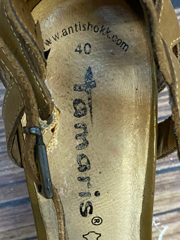 Vintage Riemchen Sandalen Damen Braun Leder Gr. 40, Ansicht 5