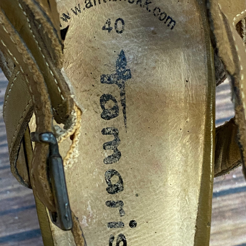 Vintage Riemchen Sandalen Damen Braun Leder Gr. 40, Ansicht 5