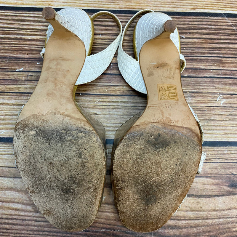 Vintage Schuhe Damen Gold Sandaletten Beverly Feldman Gr. 38, Ansicht 3