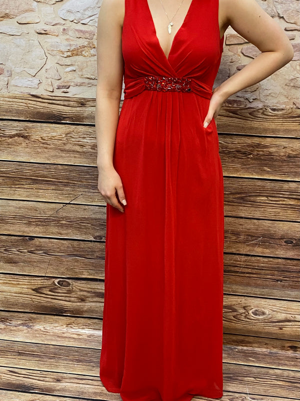 Rotes langes Abendkleid Gr.36 Secondhand