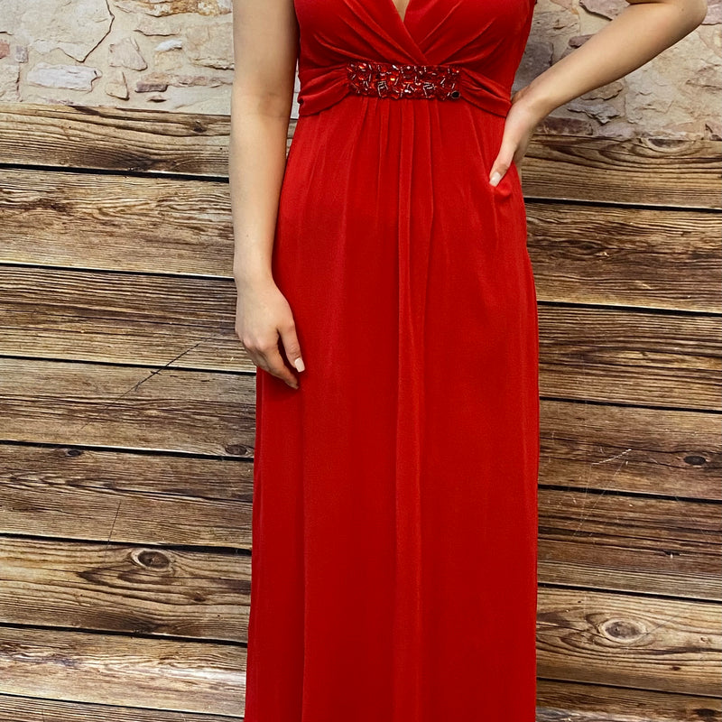 Rotes langes Abendkleid Gr.36 Secondhand