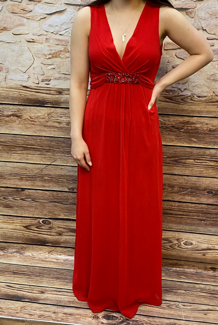 Rotes langes Abendkleid Gr.36 Secondhand