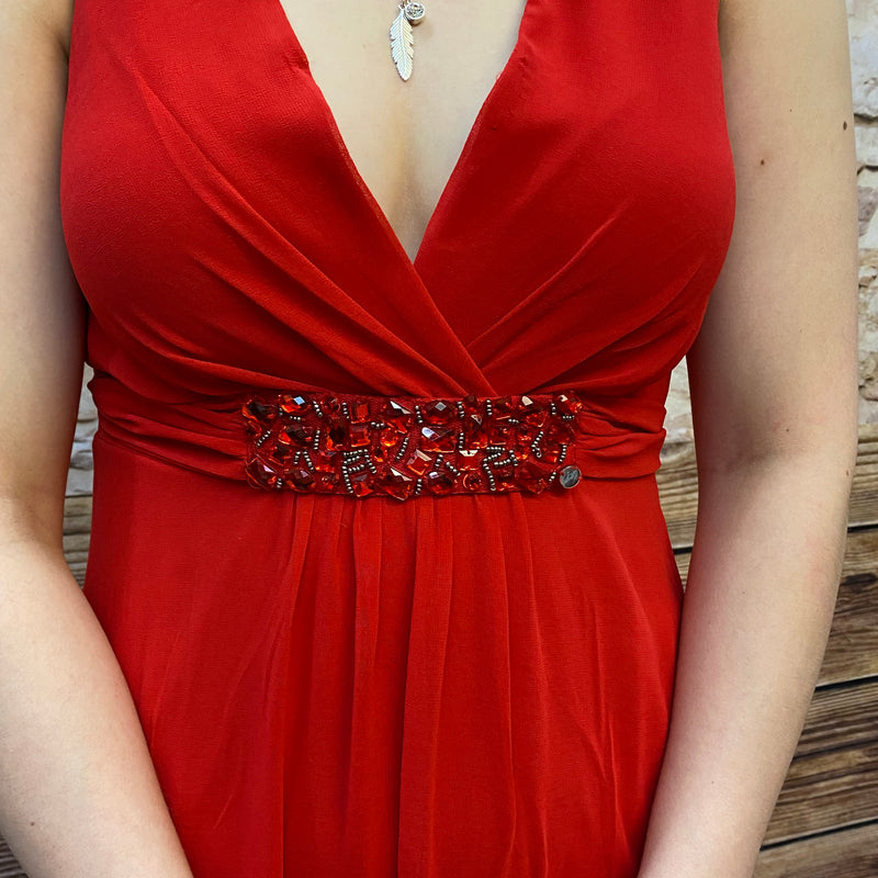 Rotes langes Abendkleid Gr.36