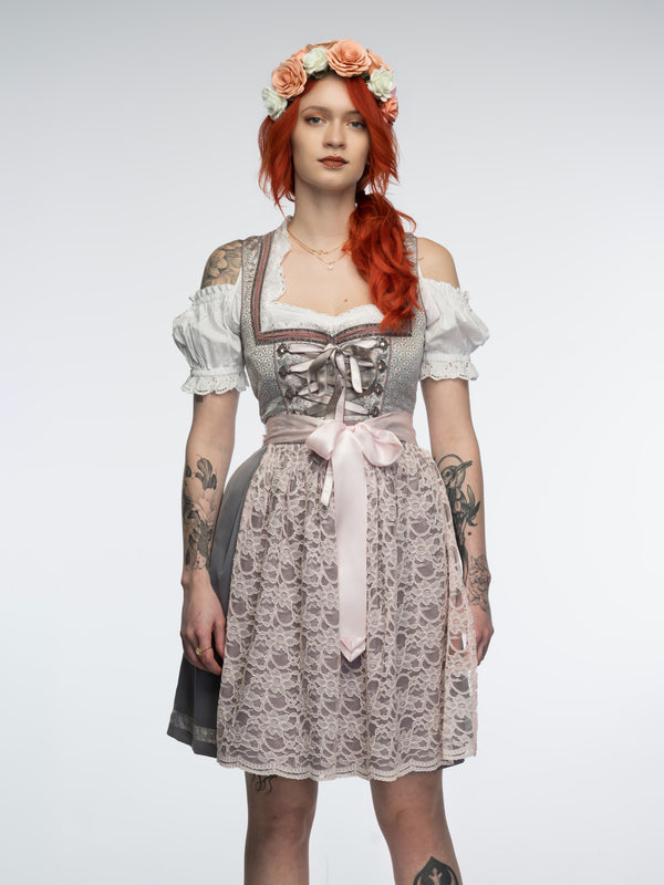Zauberhaftes Stoiber Dirndl in Rosa und Grau – EU Größe 38