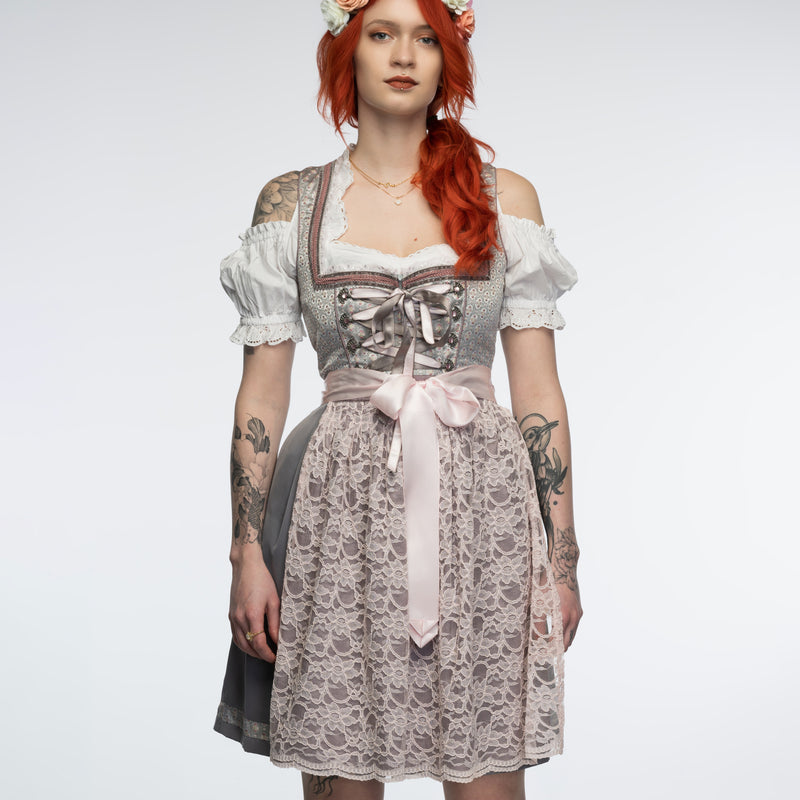 Zauberhaftes Stoiber Dirndl in Rosa und Grau – EU Größe 38