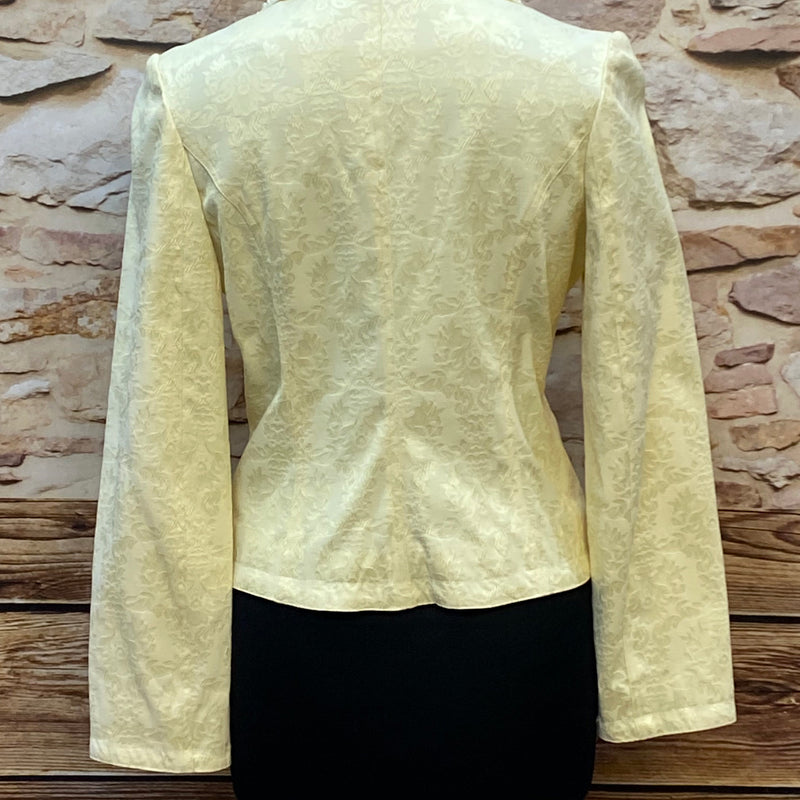 Elegante Vintage-Jacke in Cremefarben mit Perlenverzierungen, Gr.36