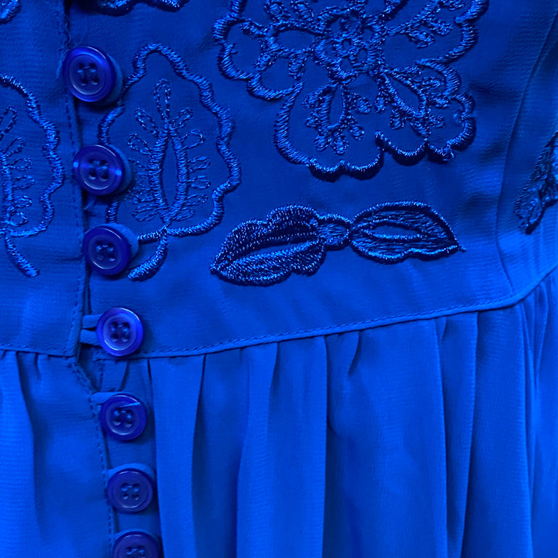 Abendkleid Vintage Gr.44 in Königsblau