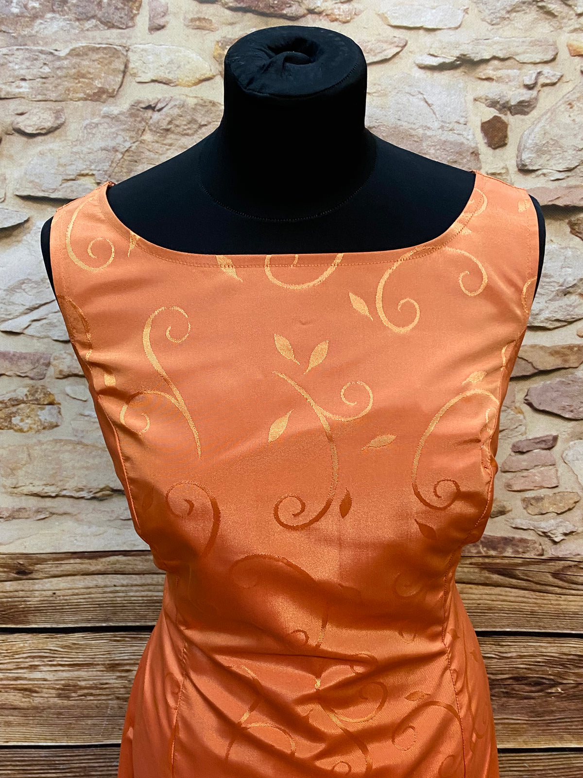 Robe de soirée orange vintage taille 42 