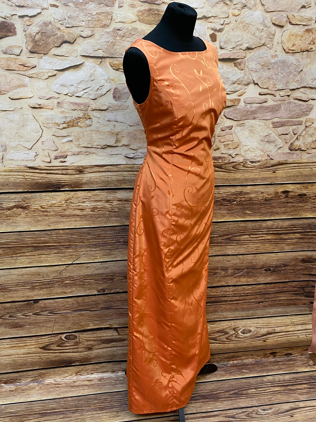 Abendkleid orange Vintage Gr.42