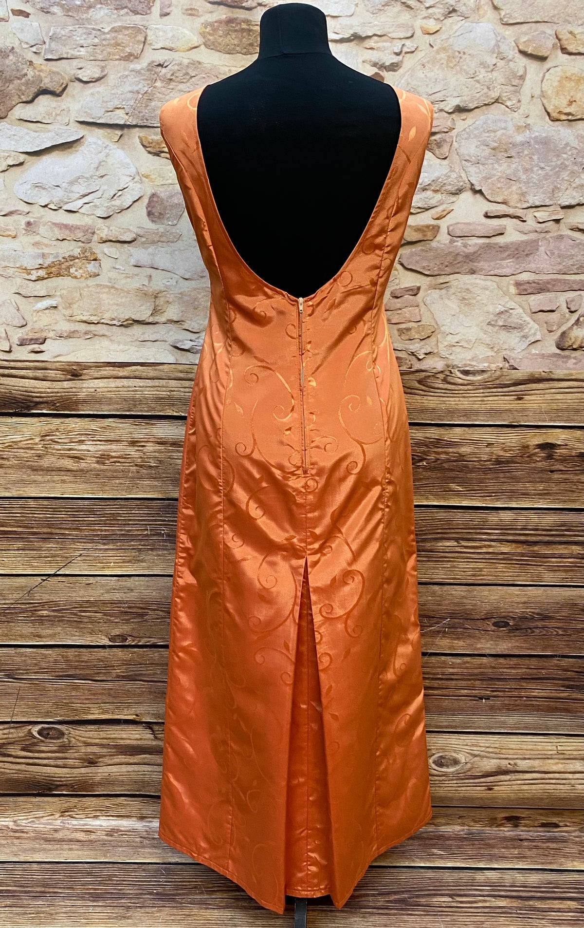 Abendkleid orange Vintage Gr.42