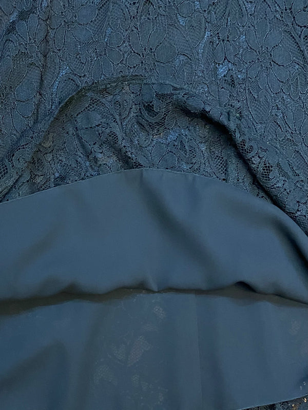 Vintage Abendkleid aus schwarzer Spitze von Laura Ashley Gr.36