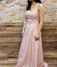 Langes Abendkleid Gr.38 Vintage, rosé farbend