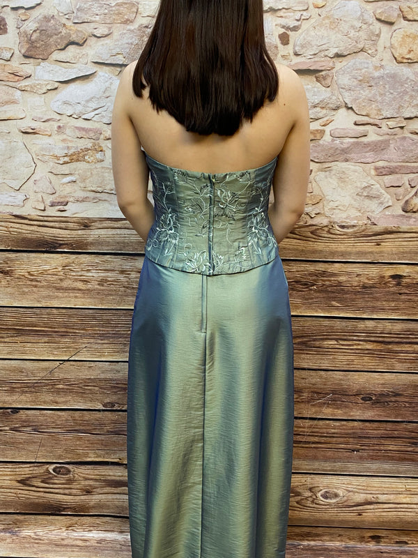 3teiliges Abenkleid in Gr. 36 blassgrün mit Handstulpen