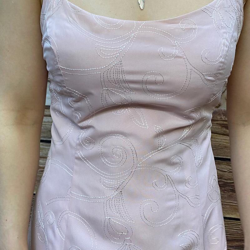 Langes Abendkleid Gr.38 Vintage, rosé farbend