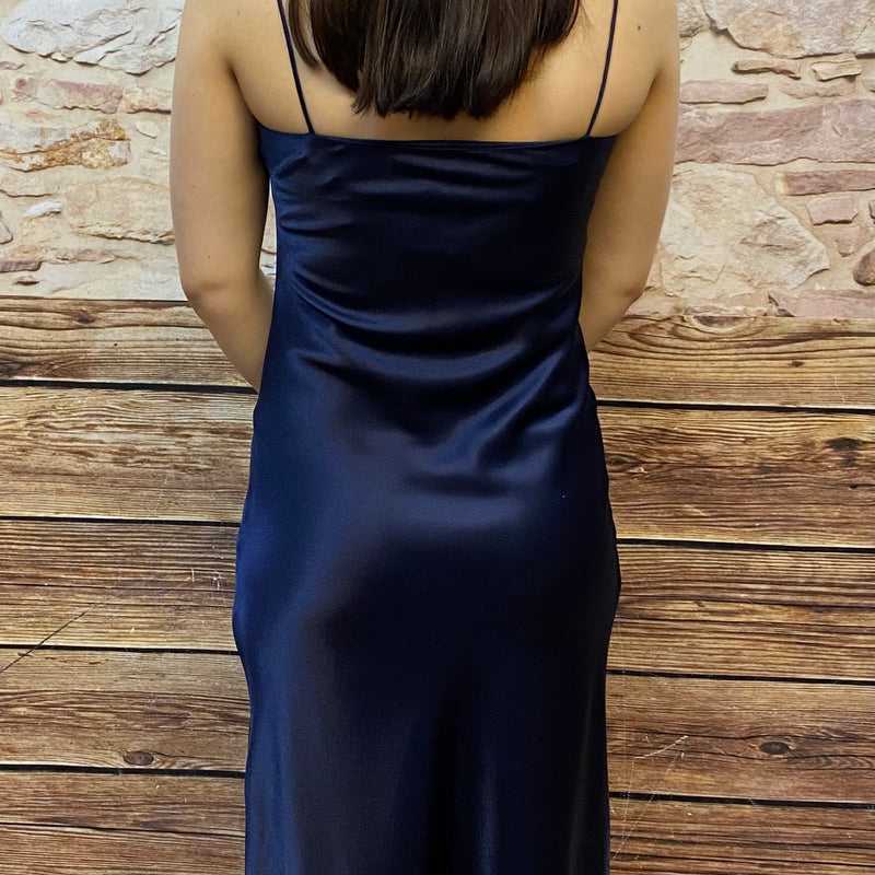 Dunkelblaues langes Abendkleid Gr.36 Vintage