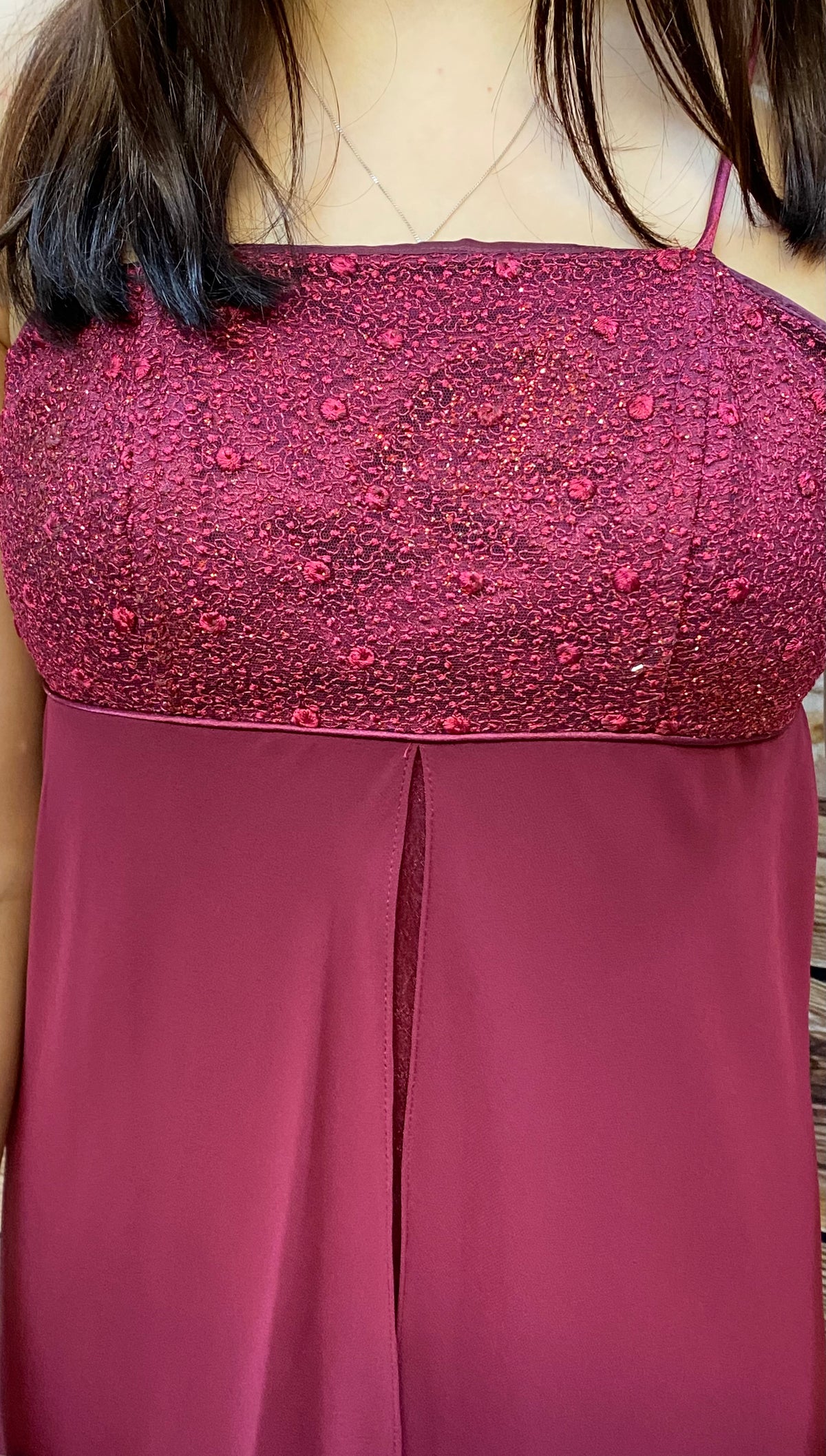 Robe de soirée longue rouge vin marque Poly USA taille 34 