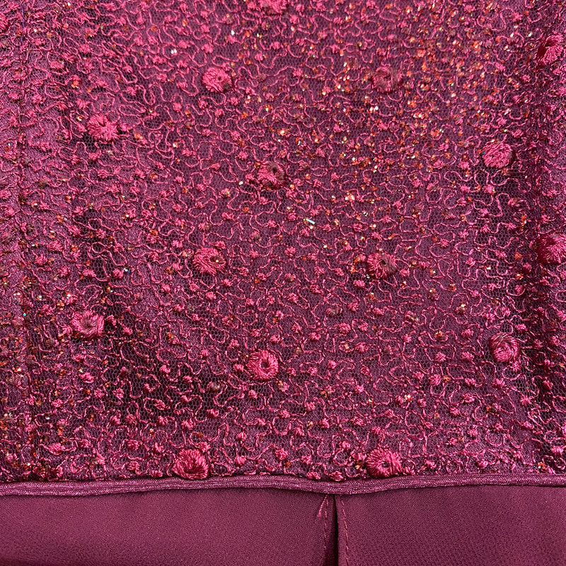 Weinrotes, langes Abendkleid Marke Poly USA Gr.34