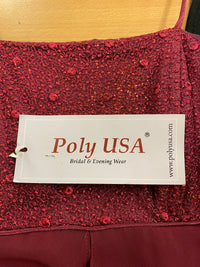 Robe de soirée longue rouge vin marque Poly USA taille 34 