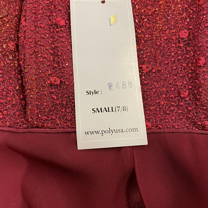 Weinrotes, langes Abendkleid Marke Poly USA Gr.34