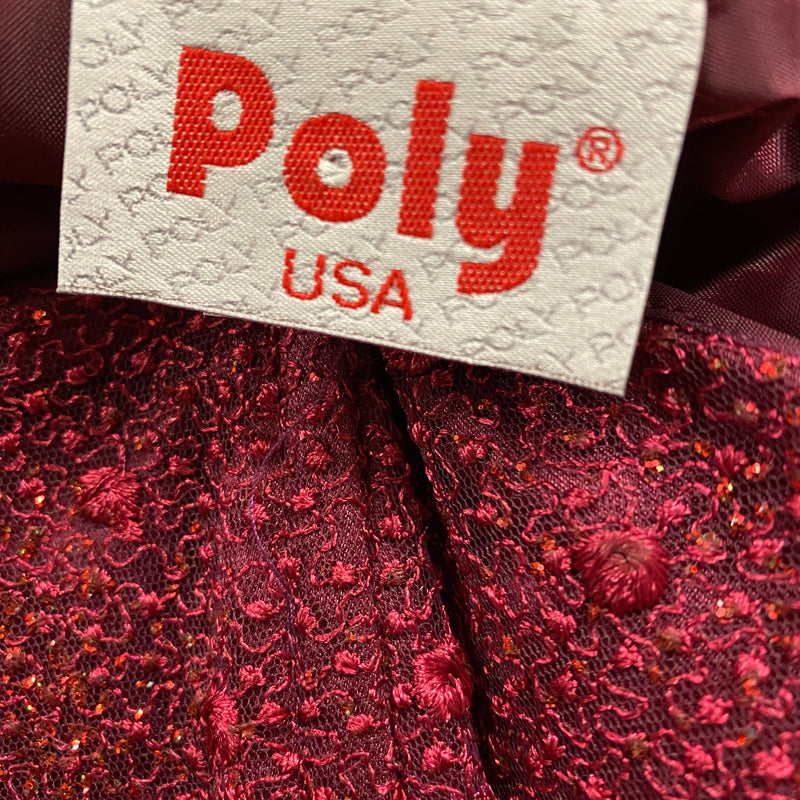 Weinrotes, langes Abendkleid Marke Poly USA Gr.34