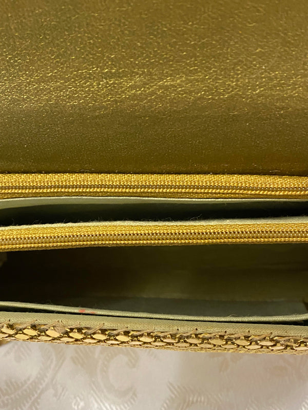Vintage Abendtasche Gold mit buntem Metall-Mesh – 1970er