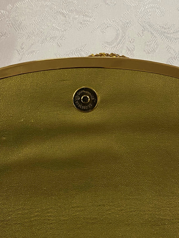 Vintage Abendtasche Gold mit buntem Metall-Mesh – 1970er