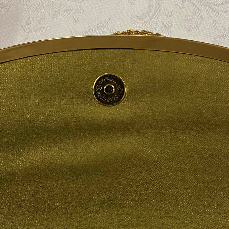 Vintage Abendtasche Gold mit buntem Metall-Mesh – 1970er