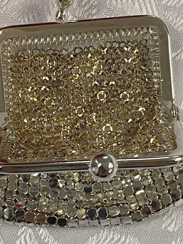 Vintage Metall-Mesh Abendbörse Silber | 20er Stil