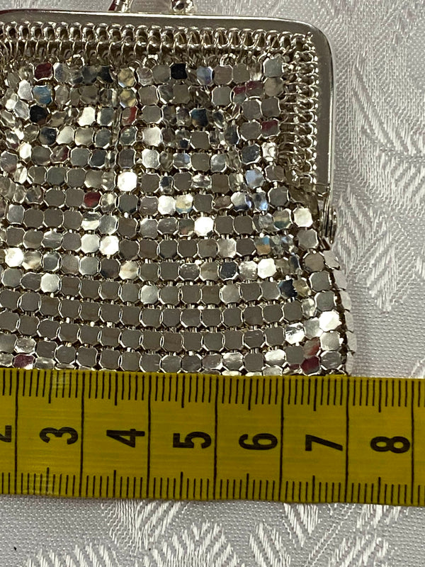 Vintage Metall-Mesh Abendbörse Silber | 20er Stil