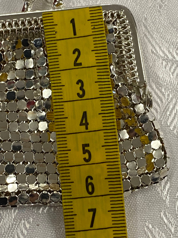 Vintage Metall-Mesh Abendbörse Silber | 20er Stil