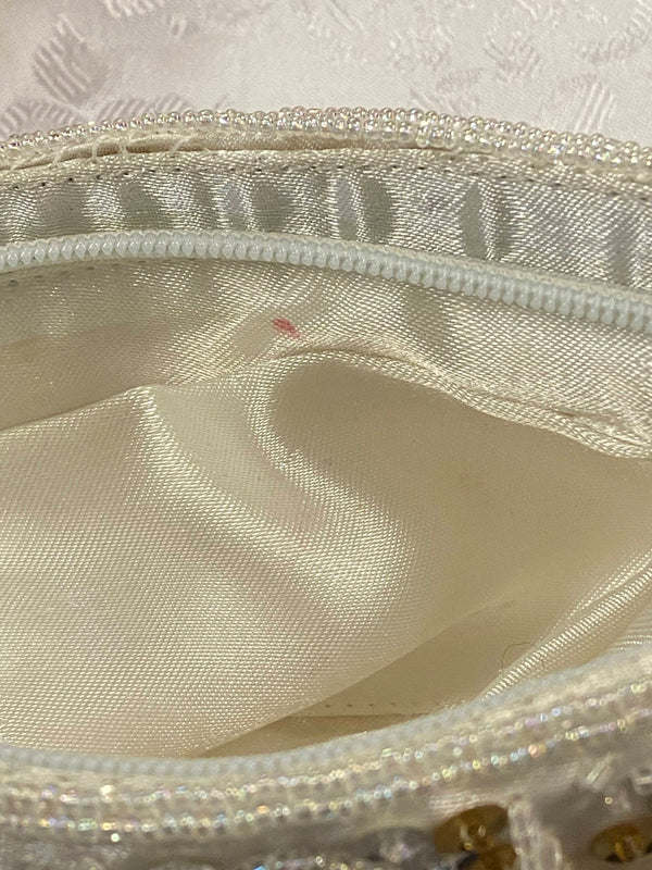 Vintage 1950er Abendtasche Gold mit Perlen