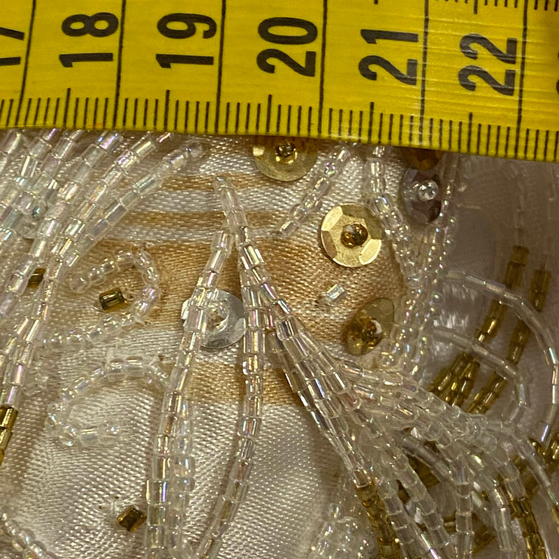 Vintage 1950er Abendtasche Gold mit Perlen