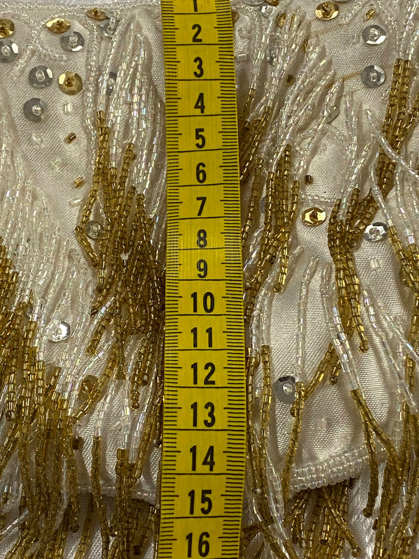 Vintage 1950er Abendtasche Gold mit Perlen