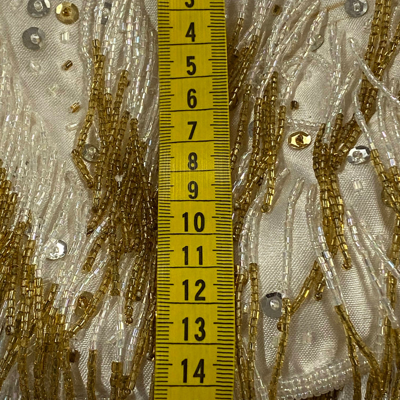 Vintage 1950er Abendtasche Gold mit Perlen