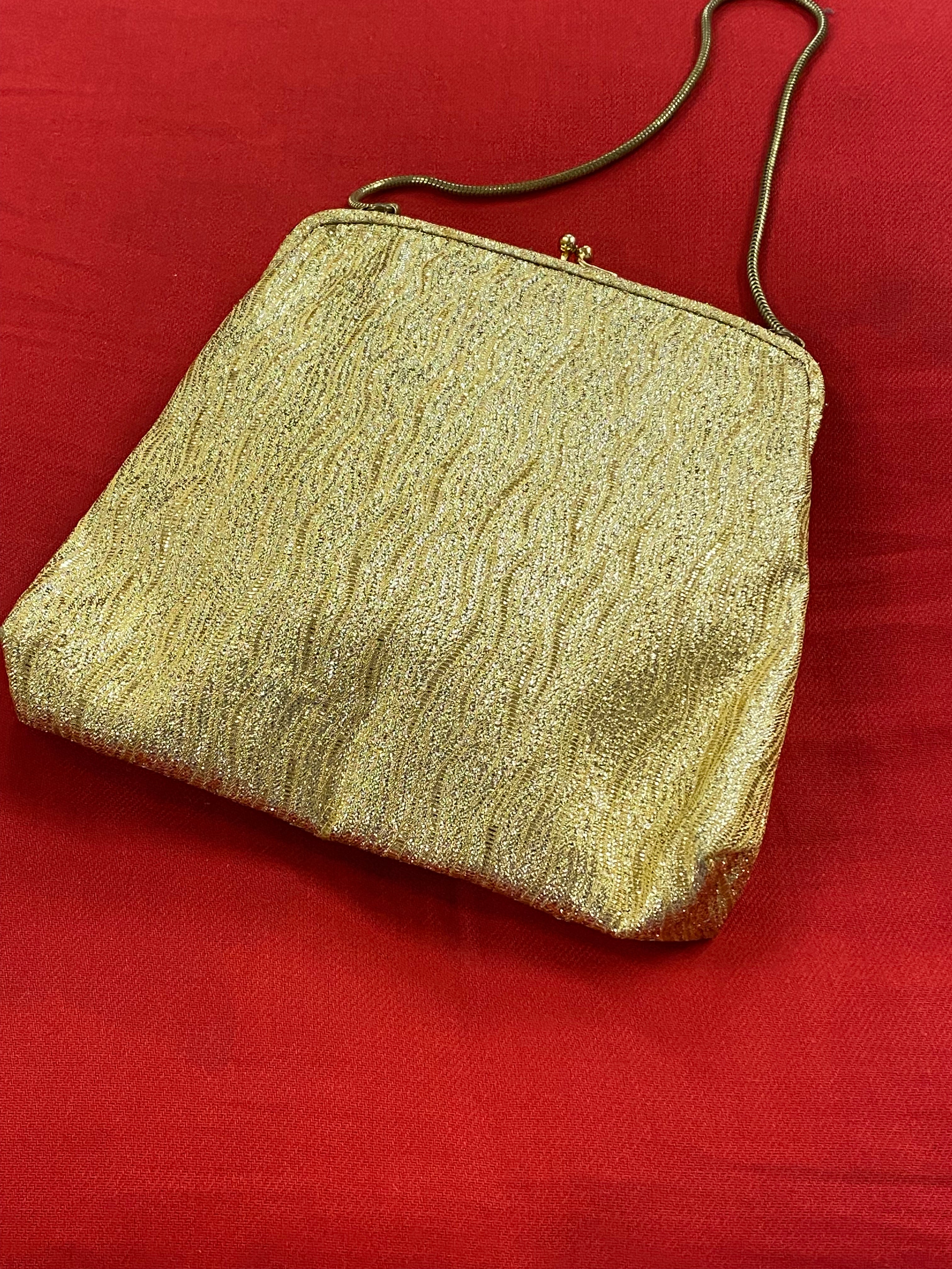 Vintage Handtasche gold, Abendtasche