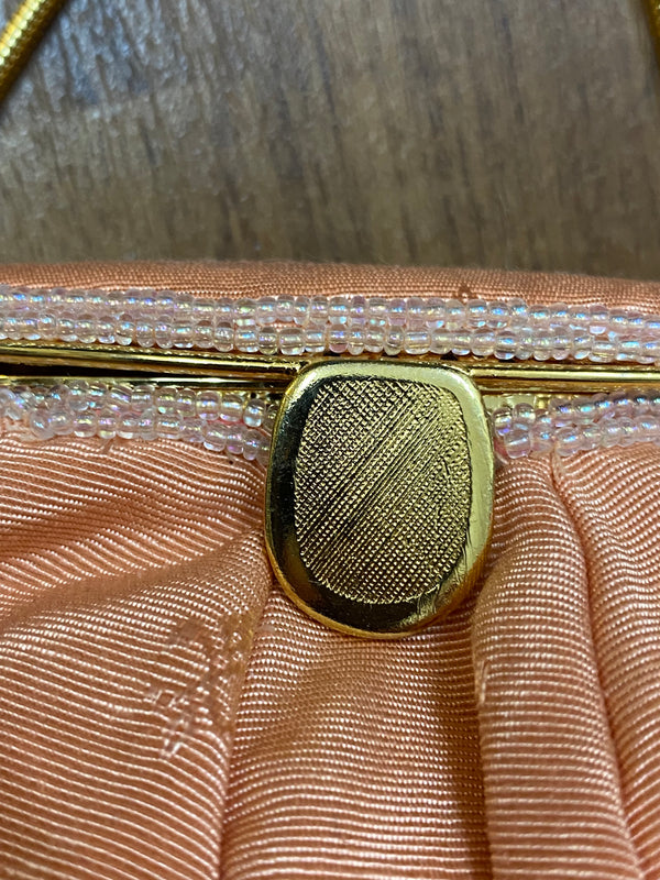 Kleine Abendtasche Handtasche Vintage lachsfarbend, Ansicht 4