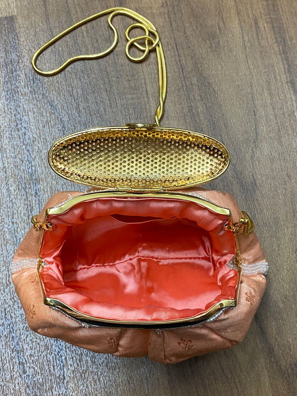 Kleine Abendtasche Handtasche Vintage lachsfarbend, Ansicht 5
