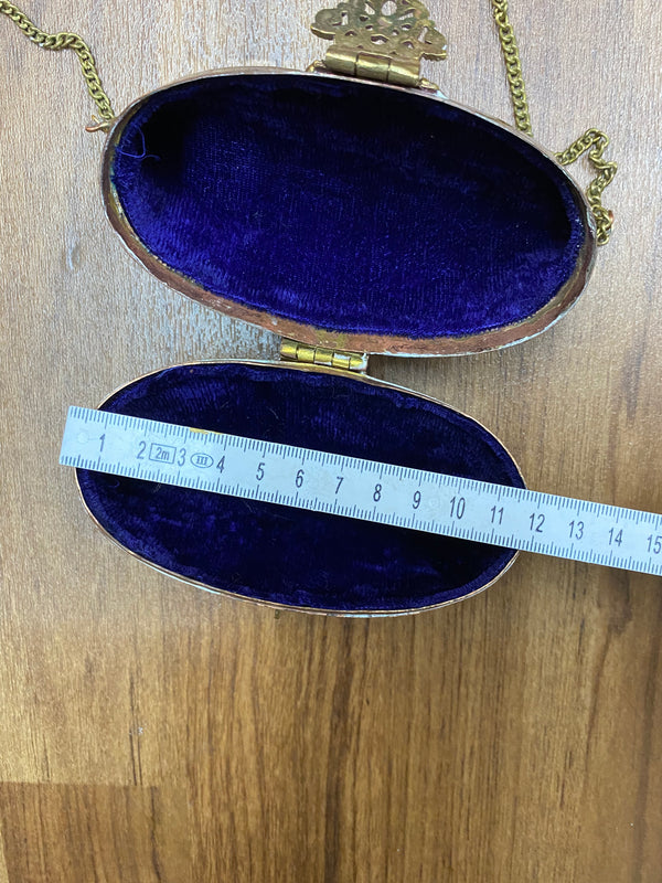 Vintage 1930er Jahre Messing Kupfer Metall Kissen Geldbörse Tasche