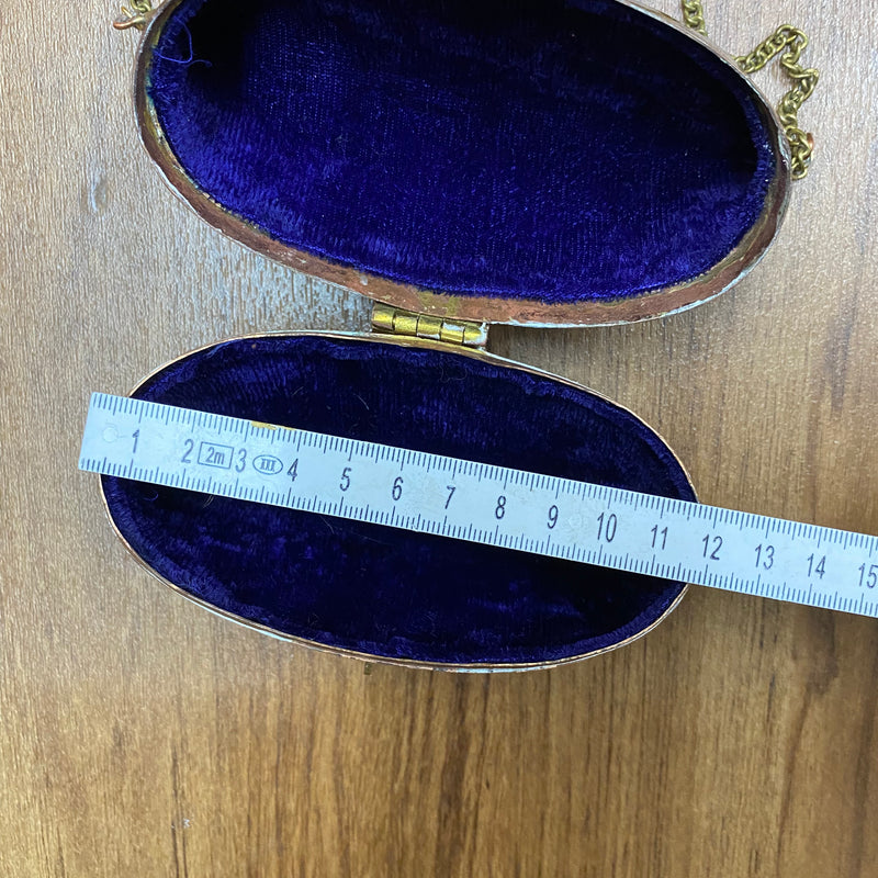 Vintage 1930er Jahre Messing Kupfer Metall Kissen Geldbörse Tasche