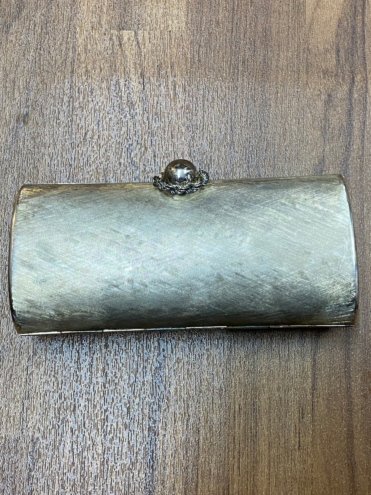 Rodo Abendtasche gebürstetes Metall Silber Clutch Vintage Handtasche