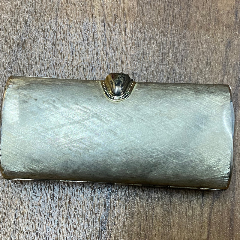 Rodo Brushed Metal Silver Clutch Vintage Handbag Bag