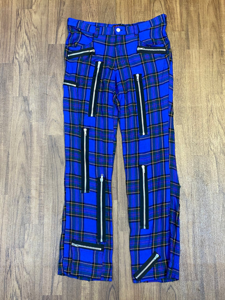Aderlass Herren Hose Tartan Blue Vintage  Size 32