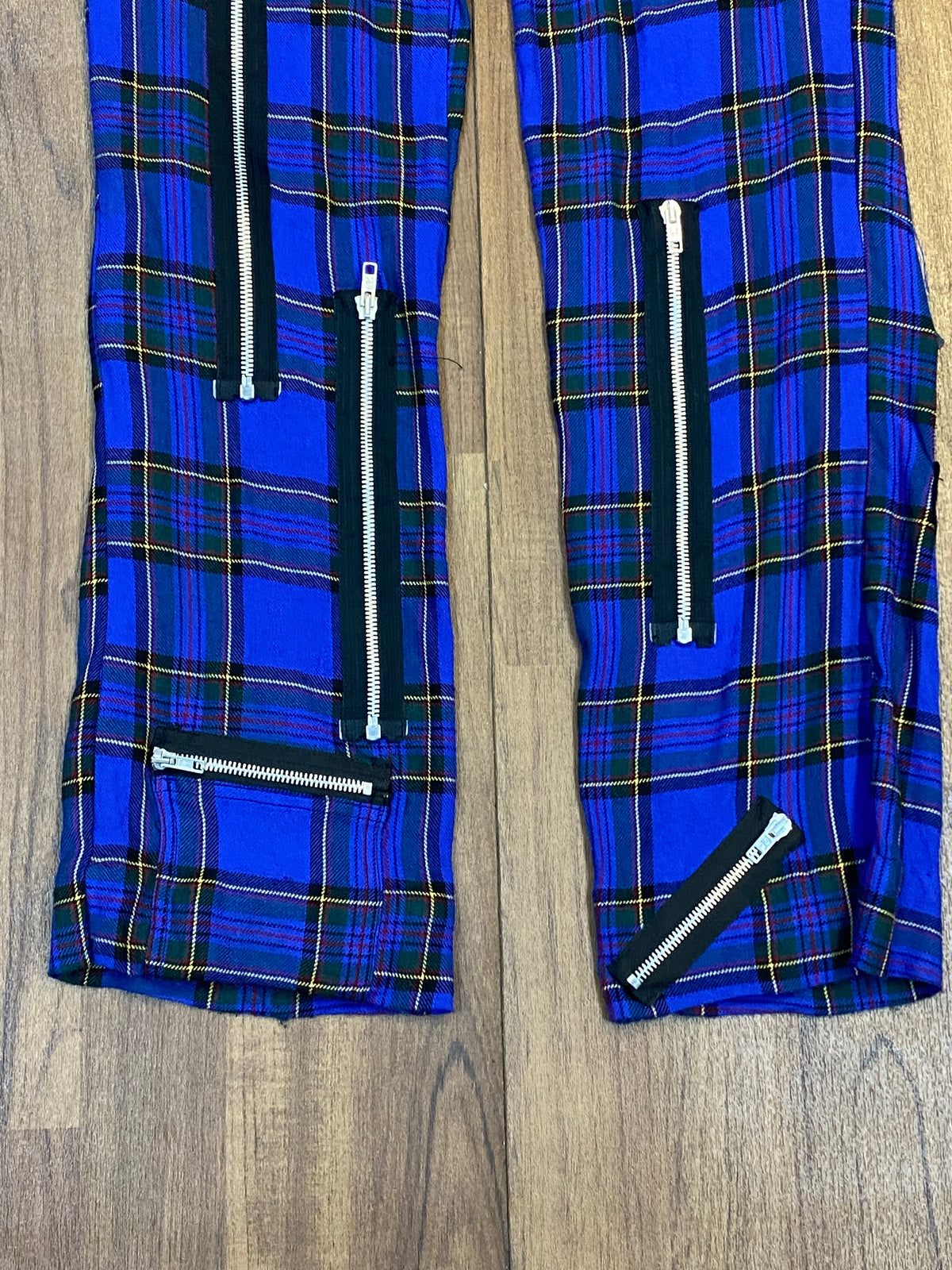 Aderlass Pantalon Homme Tartan Bleu Vintage Taille 32, Taille M 