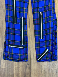 Aderlass Pantalon Homme Tartan Bleu Vintage Taille 32, Taille M 