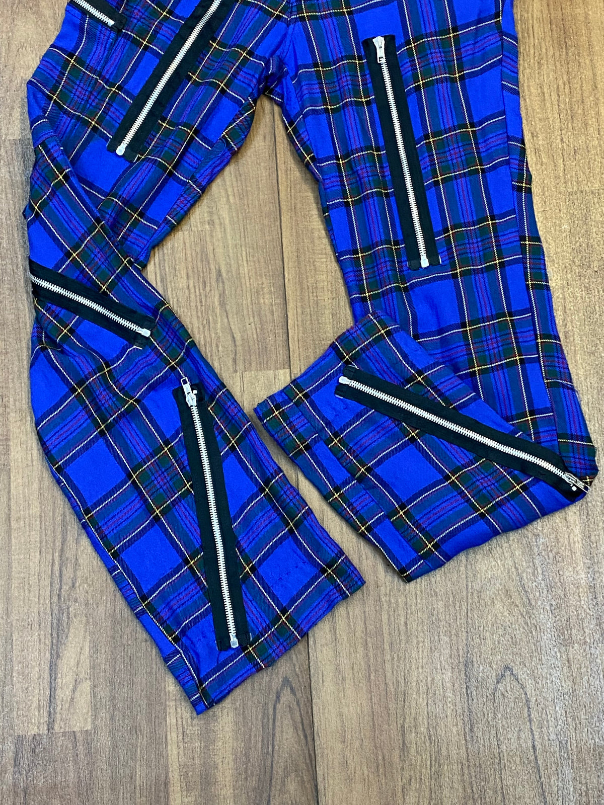 Aderlass Pantalon Homme Tartan Bleu Vintage Taille 32, Taille M 