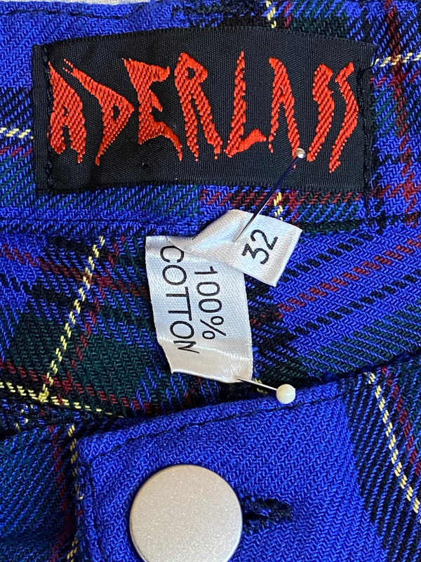 Aderlass Herren Hose Tartan Blue Vintage  Size 32, Gr.M