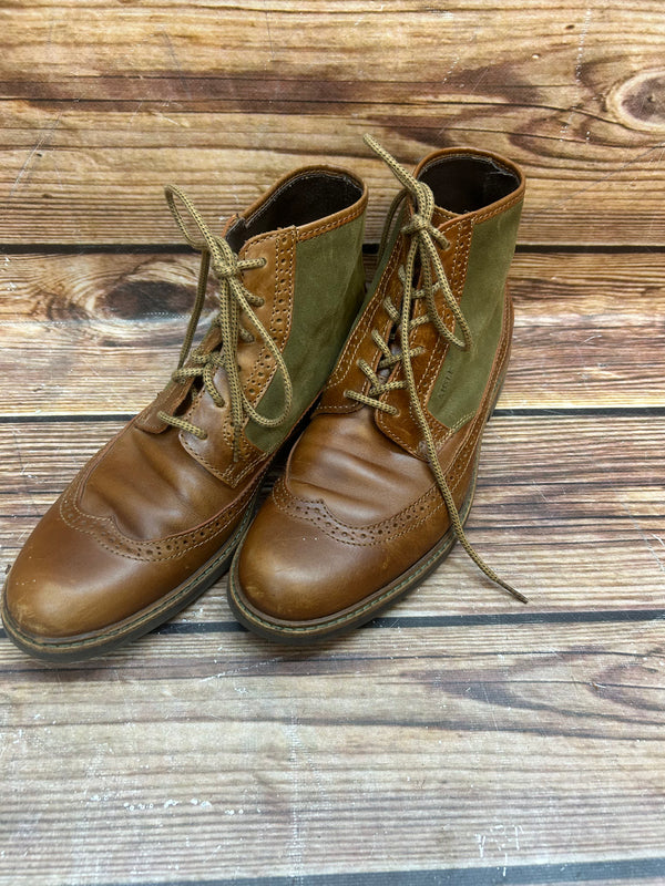 „Aigle Vintage Stiefeletten 1970er aus Leder und Wildleder in Braun/Oliv, Herren Gr. 42“