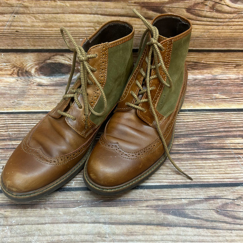 „Aigle Vintage Stiefeletten 1970er aus Leder und Wildleder in Braun/Oliv, Herren Gr. 42“