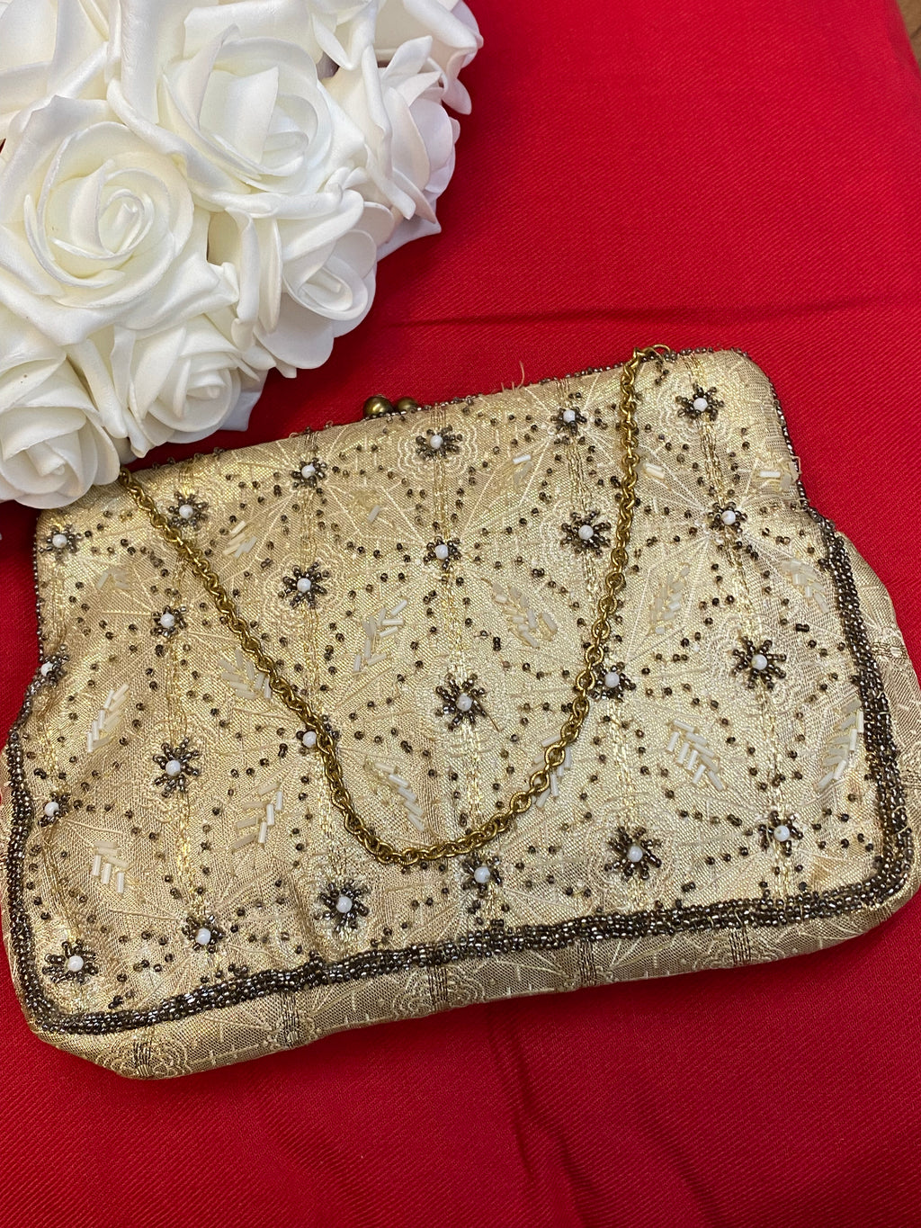 20er Jahre antike Tasche, Perlen und bestickte Abendtasche Vintage