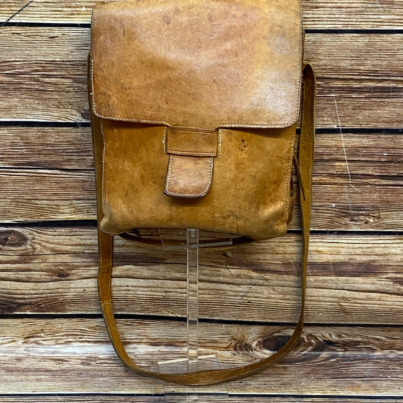 Antike Schultasche, Vintage Ledertasche mit Trageriehmen